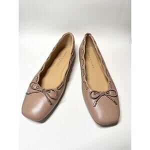 Marc Fisher Ballet Flats Nude Shoes Leather Bow Letizia Neutral Fall 8.5